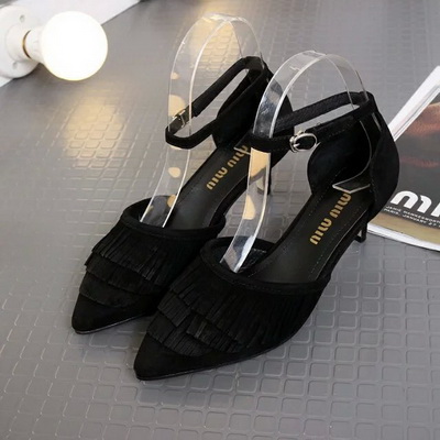 MIUMIU Shallow mouth kitten heel Shoes Women--013